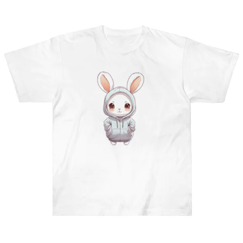 パーカーを着ているうさぎちゃん Heavyweight T-Shirt