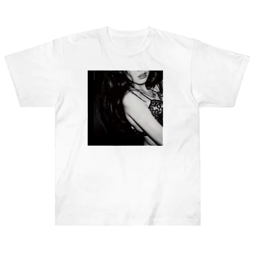 The Intersection of a Turning Woman and AI: A Genesis of New Life #011 #forntprint Heavyweight T-Shirt