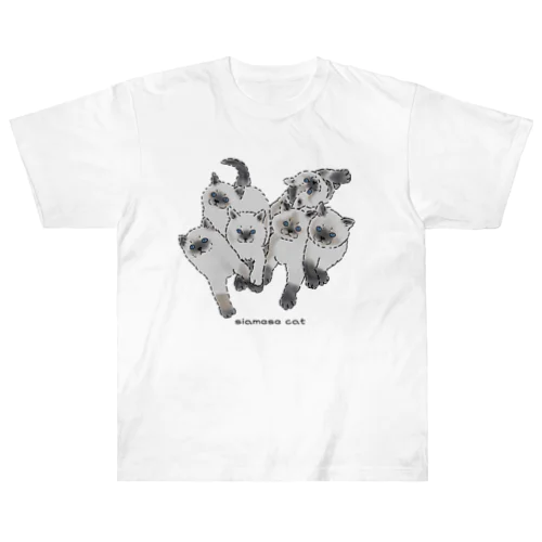 シャム猫　6 ヘビーウェイトTシャツ