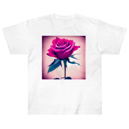 薔薇のイラストグッズ ヘビーウェイトTシャツ