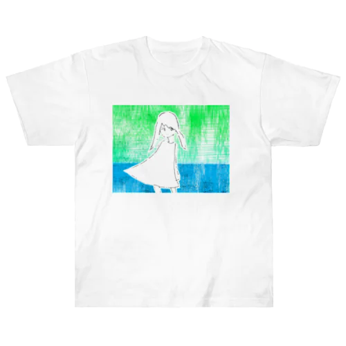 海と少女 ヘビーウェイトTシャツ