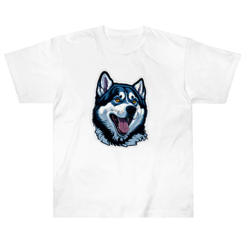 ハスキー犬a Heavyweight T-Shirt