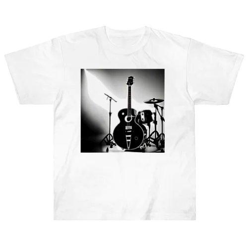 音楽の心・白黒で描かれた情熱の瞬間 Heavyweight T-Shirt