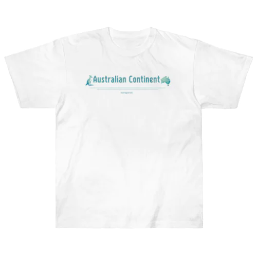 オーストラリア大陸とカンガルー ヘビーウェイトTシャツ