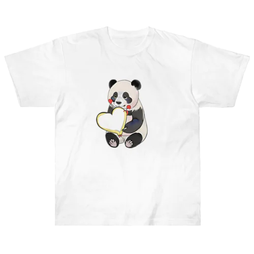 愛を送るパンダ Heavyweight T-Shirt
