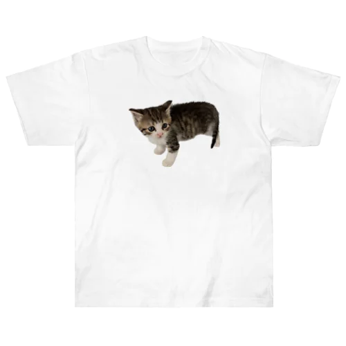 小さい猫　ツブちゃん ヘビーウェイトTシャツ
