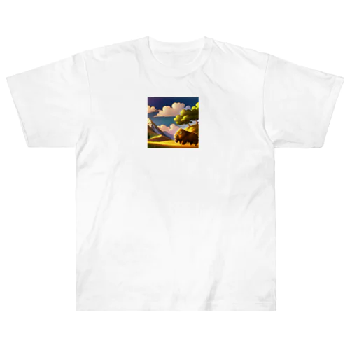 世界平和のライオン Heavyweight T-Shirt