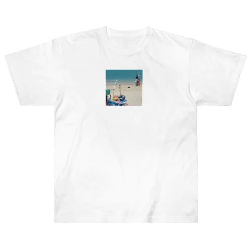 沖縄の砂浜をプリントしたグッズ ヘビーウェイトTシャツ