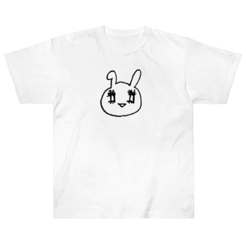 うさぎちゃんの顔 ヘビーウェイトTシャツ