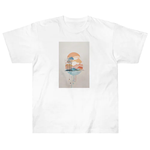 水彩画風アート "Water Art" Heavyweight T-Shirt