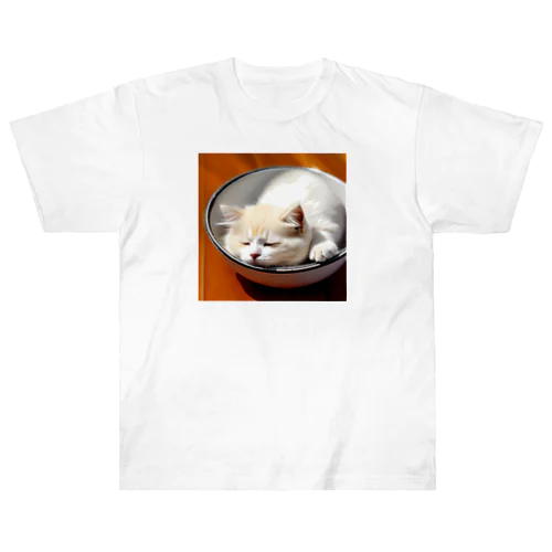 ブサカワ猫のネコどんぶり ヘビーウェイトTシャツ