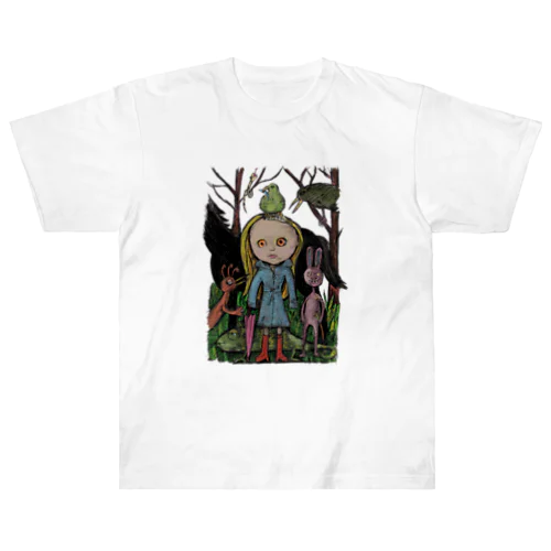 森の生き物 ヘビーウェイトTシャツ
