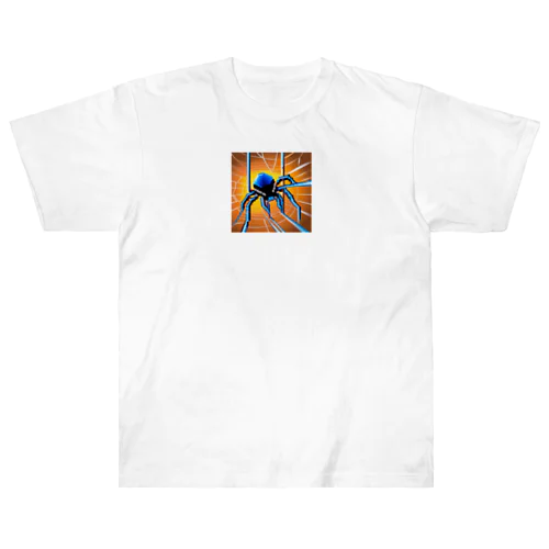 ドット絵　クモ　スパイダー　ピクセル画像 ヘビーウェイトTシャツ