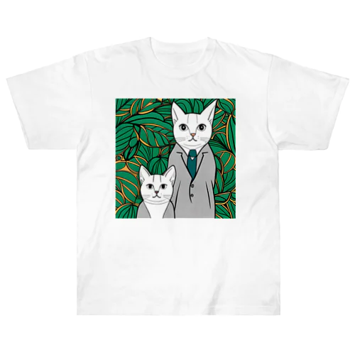 2匹の猫 Heavyweight T-Shirt