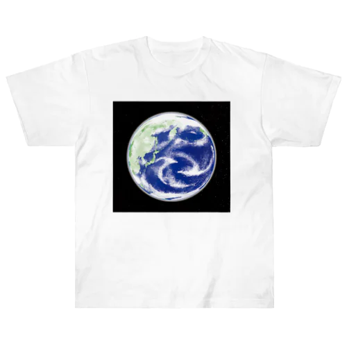 地球と星たち Heavyweight T-Shirt