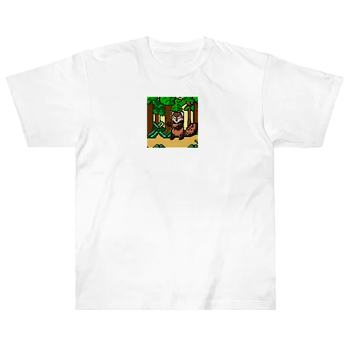 ぽんぽこタヌキのピクセルアドベンチャー Heavyweight T-Shirt