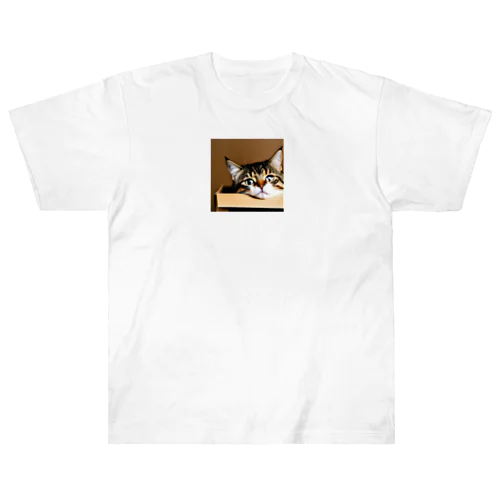 箱に入った可愛い猫 ヘビーウェイトTシャツ