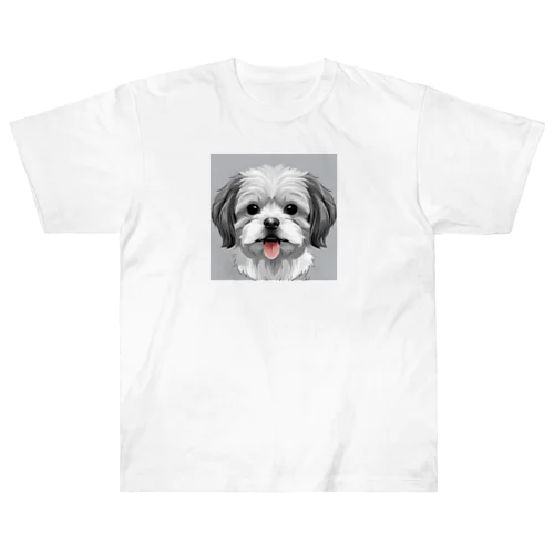 かわいい犬 ヘビーウェイトTシャツ