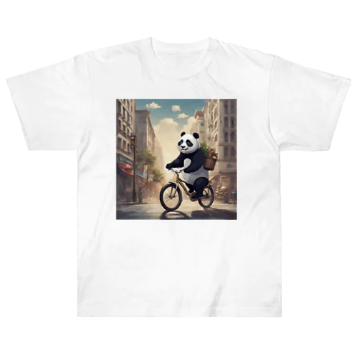 自転車でお買い物パンダくん Heavyweight T-Shirt