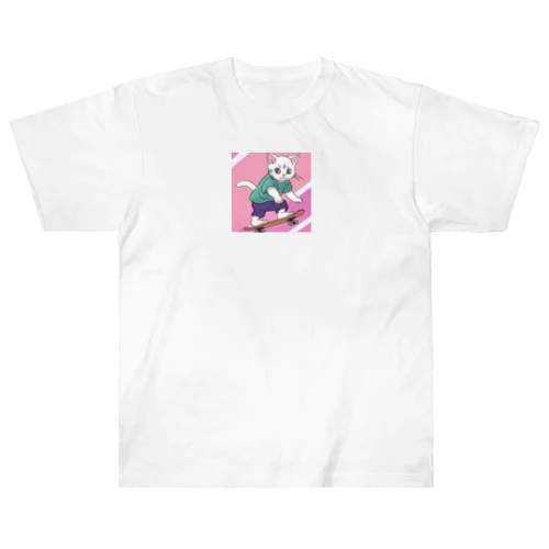 スケボー猫ちゃん2 Heavyweight T-Shirt