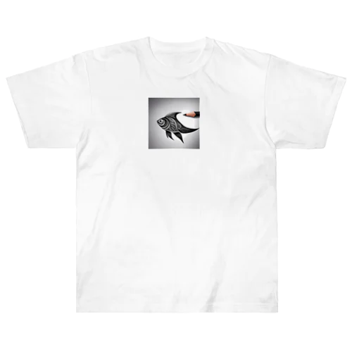 えんぴつ絵の金魚のグッツ Heavyweight T-Shirt