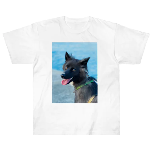 かわいい犬 / back or sleeve print Heavyweight T-Shirt