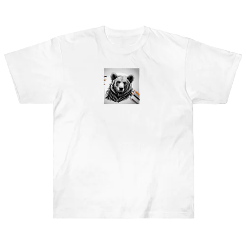 えんぴつ絵の熊のグッツ Heavyweight T-Shirt