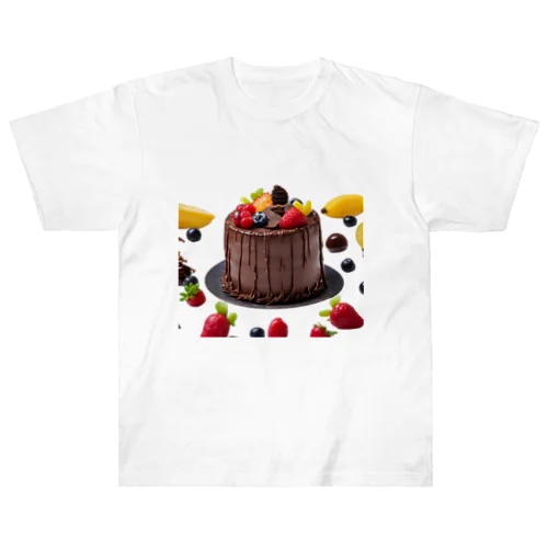 フルーツたっぷりチョコレートケーキ Heavyweight T-Shirt