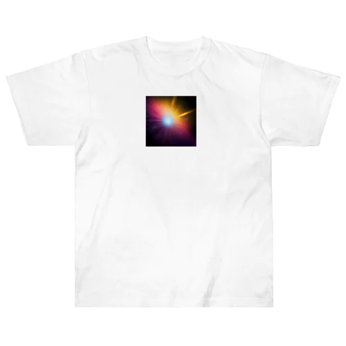 宇宙に漂う青白い光 ヘビーウェイトTシャツ
