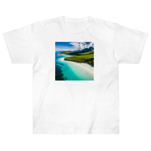 空からの楽園、透明な海グッズ ヘビーウェイトTシャツ