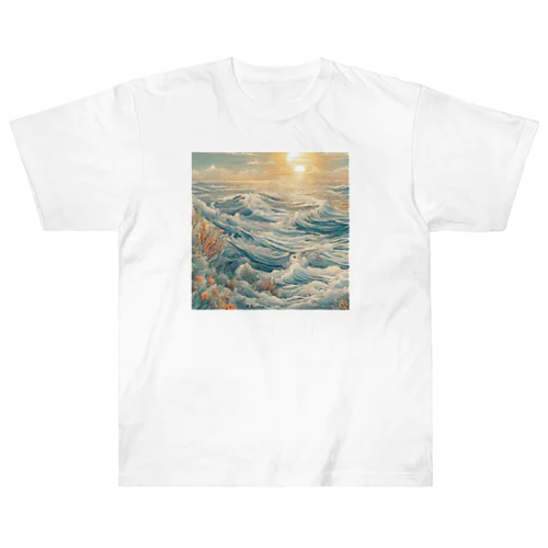 太陽と海　『洋風デザイングッズ』 ヘビーウェイトTシャツ