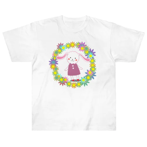 うさぎもかどの花うさぎ Heavyweight T-Shirt