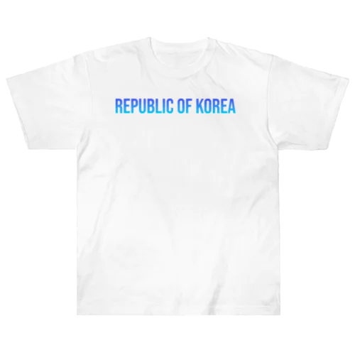 韓国 ロゴブルー ヘビーウェイトTシャツ