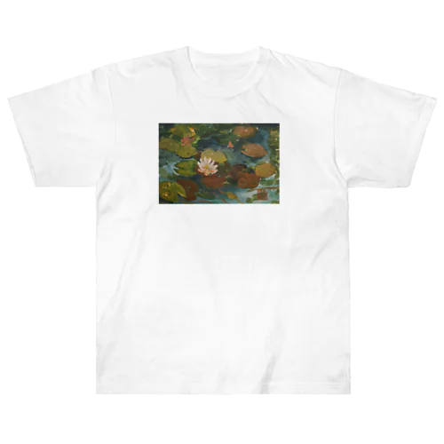 2020年5月岡田美術館前 雨後の蓮の花 Heavyweight T-Shirt