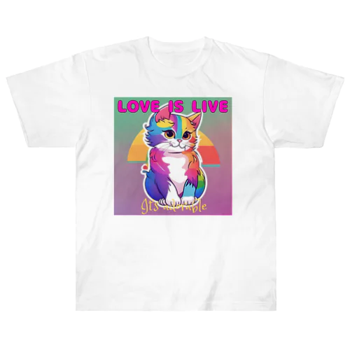 An LGBTQ cat Heavyweight T-Shirt