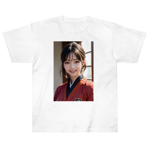 優しく微笑む町娘 ヘビーウェイトTシャツ