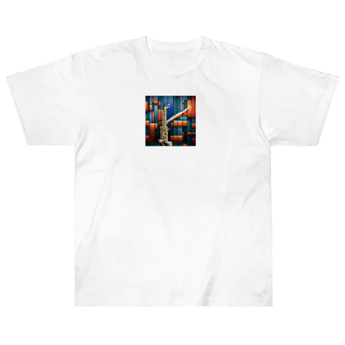 ドット絵のソプラノサックス ヘビーウェイトTシャツ