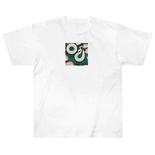 【金運上昇】幸運の白蛇 ヘビーウェイトTシャツ
