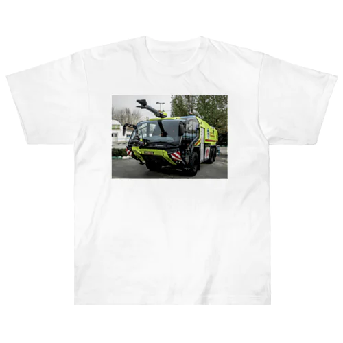 黄色い消防車 ヘビーウェイトTシャツ