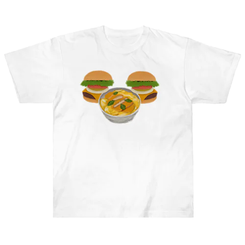 かつ丼とハンバーガー２個 Heavyweight T-Shirt