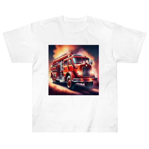 レトロタンク消防車　 ヘビーウェイトTシャツ