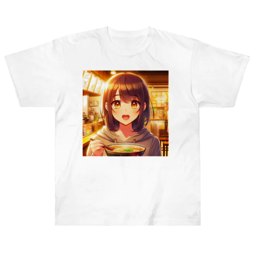 ラーメンと少女 Heavyweight T-Shirt