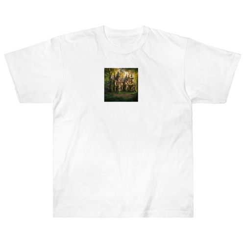 森の中にある豪華な中世の廃屋 Heavyweight T-Shirt