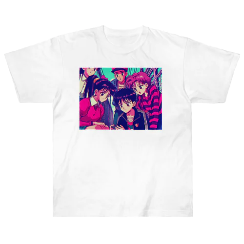 「バーチャルアベンジャー剛NEXT」| 90s J-Anime "Virtual Avenger Go 2" ヘビーウェイトTシャツ