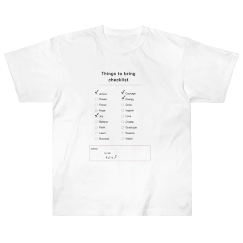 モチベーションチェックリスト　motivation checklist Heavyweight T-Shirt