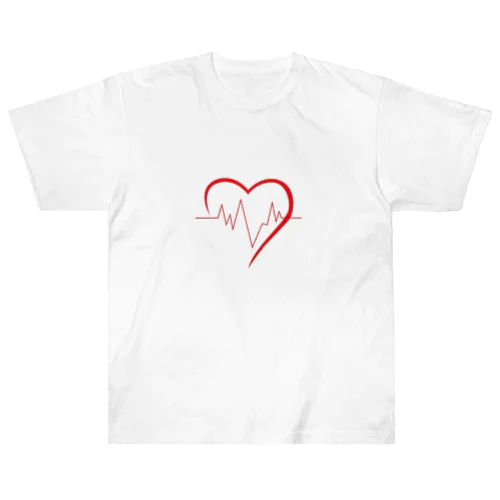 心拍数heart ヘビーウェイトTシャツ