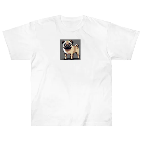 ドット絵　パグ犬 Heavyweight T-Shirt