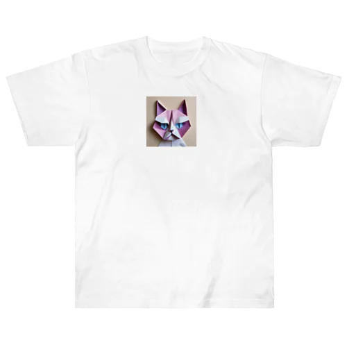 折り紙アニマル・ワシ猫ですねん！ Heavyweight T-Shirt