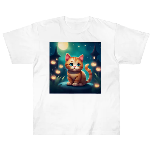 可愛い猫のイラスト Heavyweight T-Shirt