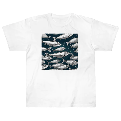 動物シリーズ15：イワシ ヘビーウェイトTシャツ